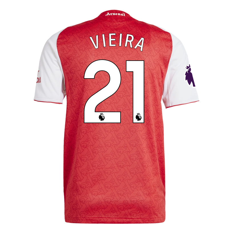 adidas Fabio Vieira Arsenal FC Authentic Home Jersey 25/26 with EPL Patch - Better Scarlet/White - Official Football Shirt for Men, Perfect for Matchdays, Training & Fan Support