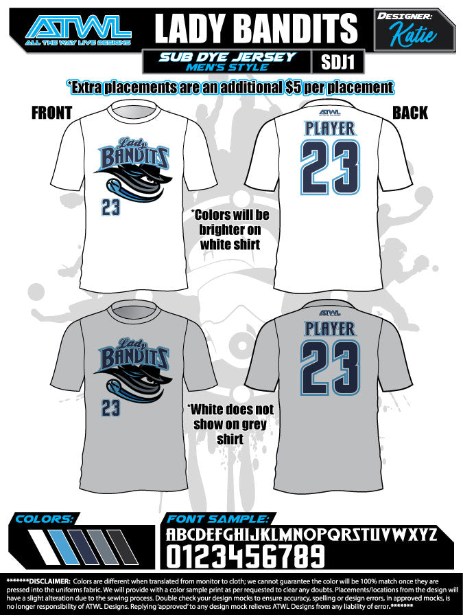 Lady Bandits Men's Sublimated Dye Jersey - Breathable & Lightweight Performance Shirt for Soccer, Basketball & Outdoor Sports