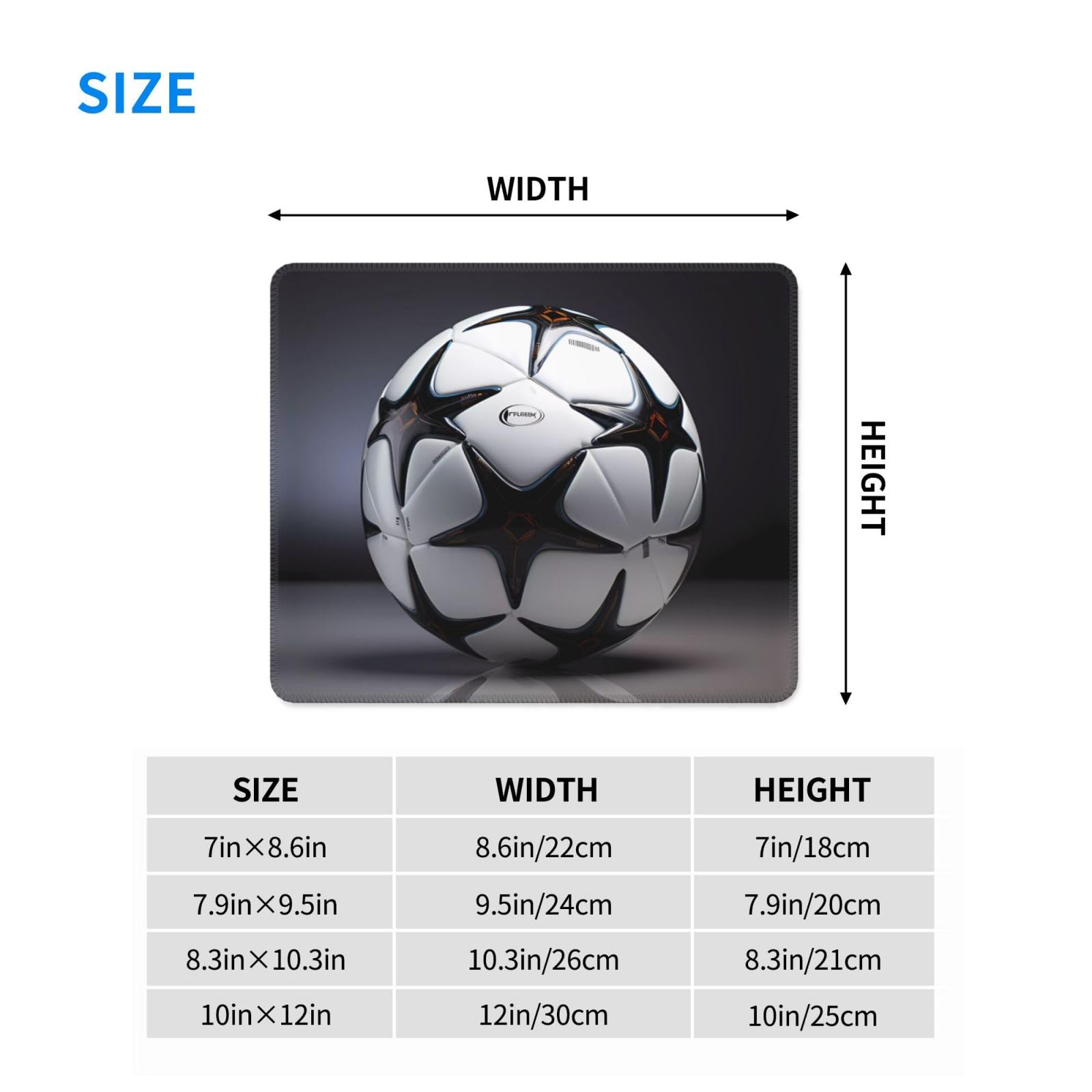 Premium Black and White Football Design Gaming Mouse Pad - Extra Large Non-Slip Desk Mat for PC, Laptop & Office Use - Perfect for Gamers, Work & Home Office Setup