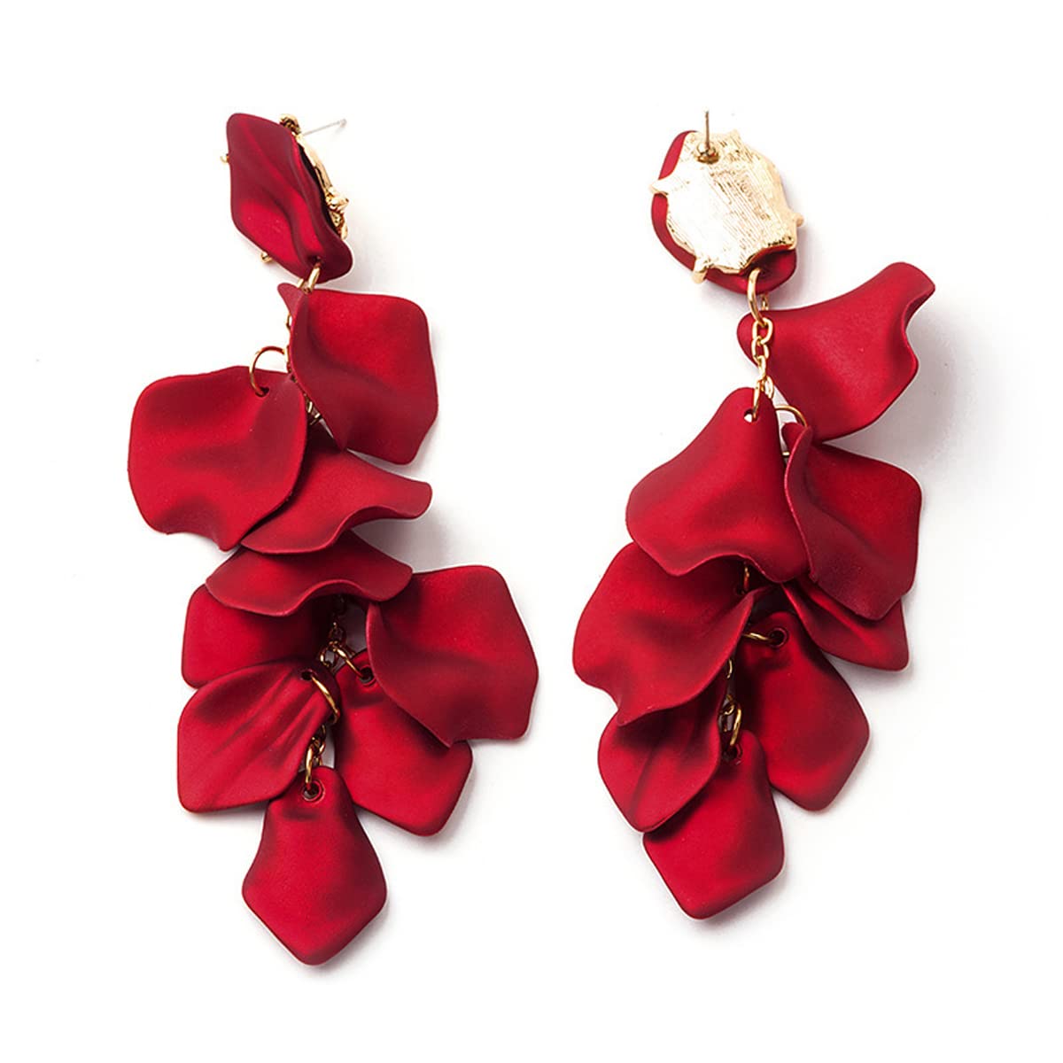 XYAYOU Acrylic Petal Dangle Earrings - Long Drop Rose Flower Earrings for Women, Fashion Boho Statement Jewelry - Perfect for Parties, Weddings, Date Nights & Special Occasions