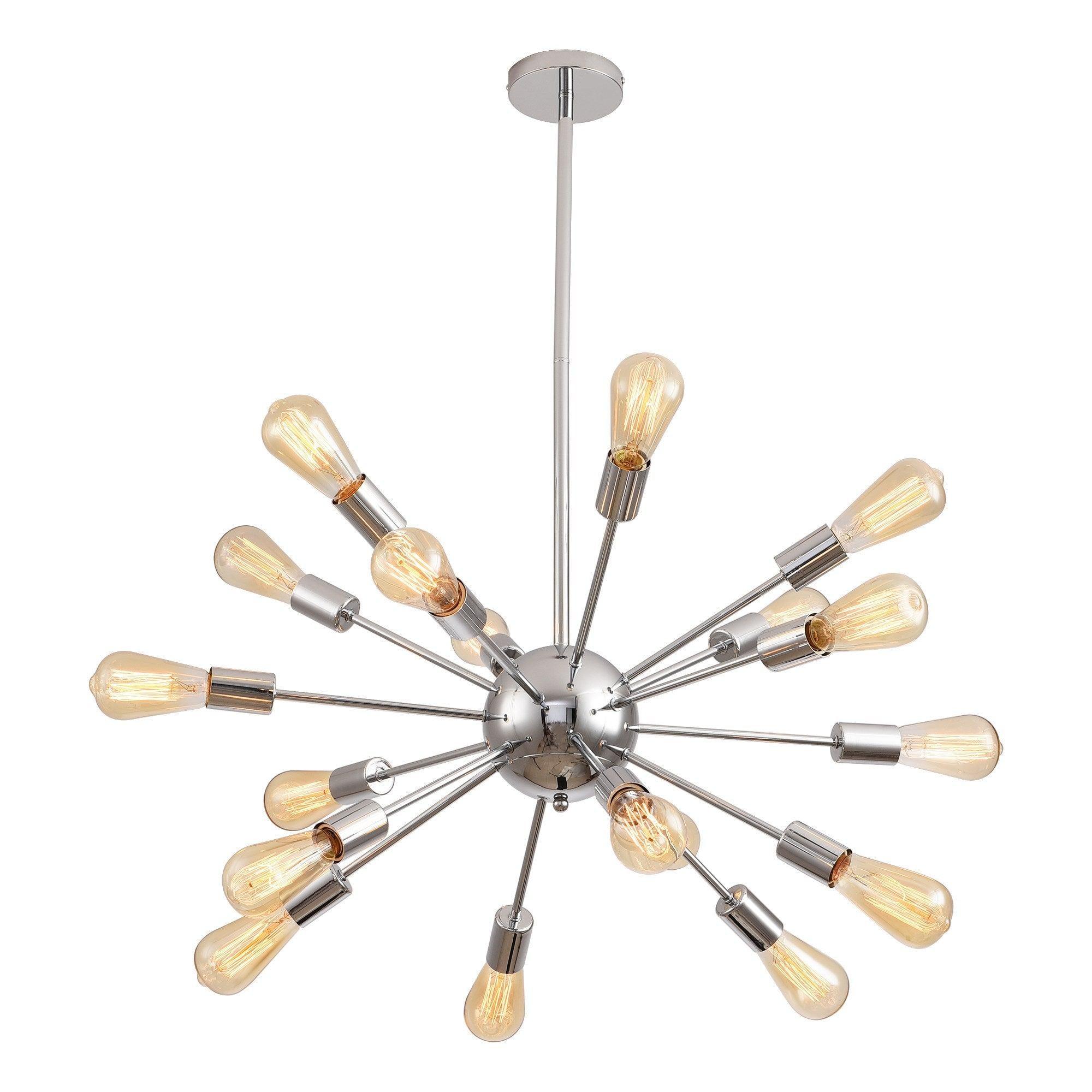 Cordell 18-Light Chrome Sputnik Sphere Chandelier - Modern Ceiling Lighting Fixture for Dining Room, Living Room & Bedroom