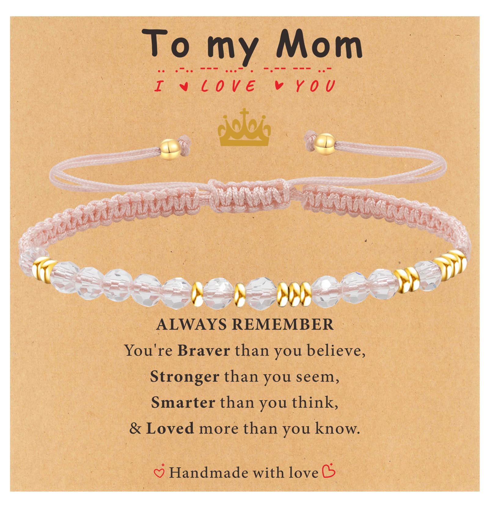 TAGOMEI Morse Code Bracelet for Women - Handmade Beaded Inspirational Jewelry, Unique Birthday Gift for Mom from Daughter or Son, Perfect Mothers Day Present | Great for Daily Wear, Special Occasions & Thoughtful Surprises