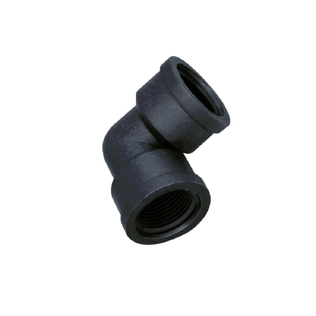 PVC Poly Plastic Female NPT 90 Degree Elbow Fitting - Plumbing, Irrigation & Hydraulic Systems Connector for Water & Gas Lines