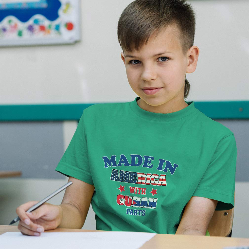 American-Made Toddler T-Shirt with Cuban Collar & USA Flag Design - Perfect for 4th of July, Memorial Day & Patriotic Family Events