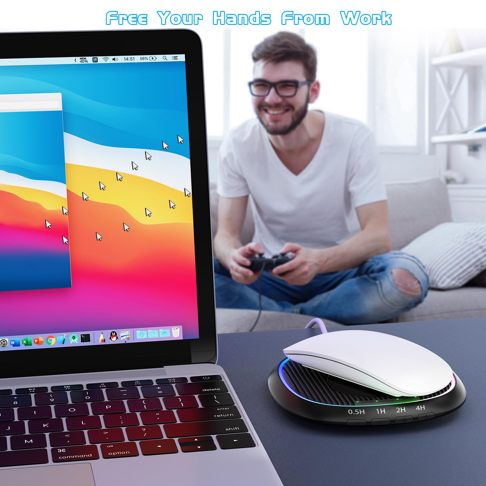 Undetectable Mouse Jiggler for Computer - Automatic Mouse Mover with Timer & ON/OFF Switch | Keep PC Awake for Work, Presentations & Remote Access | USB Mouse Wiggler Device