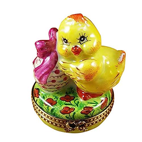 Easter Chick Bird Limoges Box Figurine - Hand-Painted Collectible Trinket Box for Easter Decorations & Gift Giving