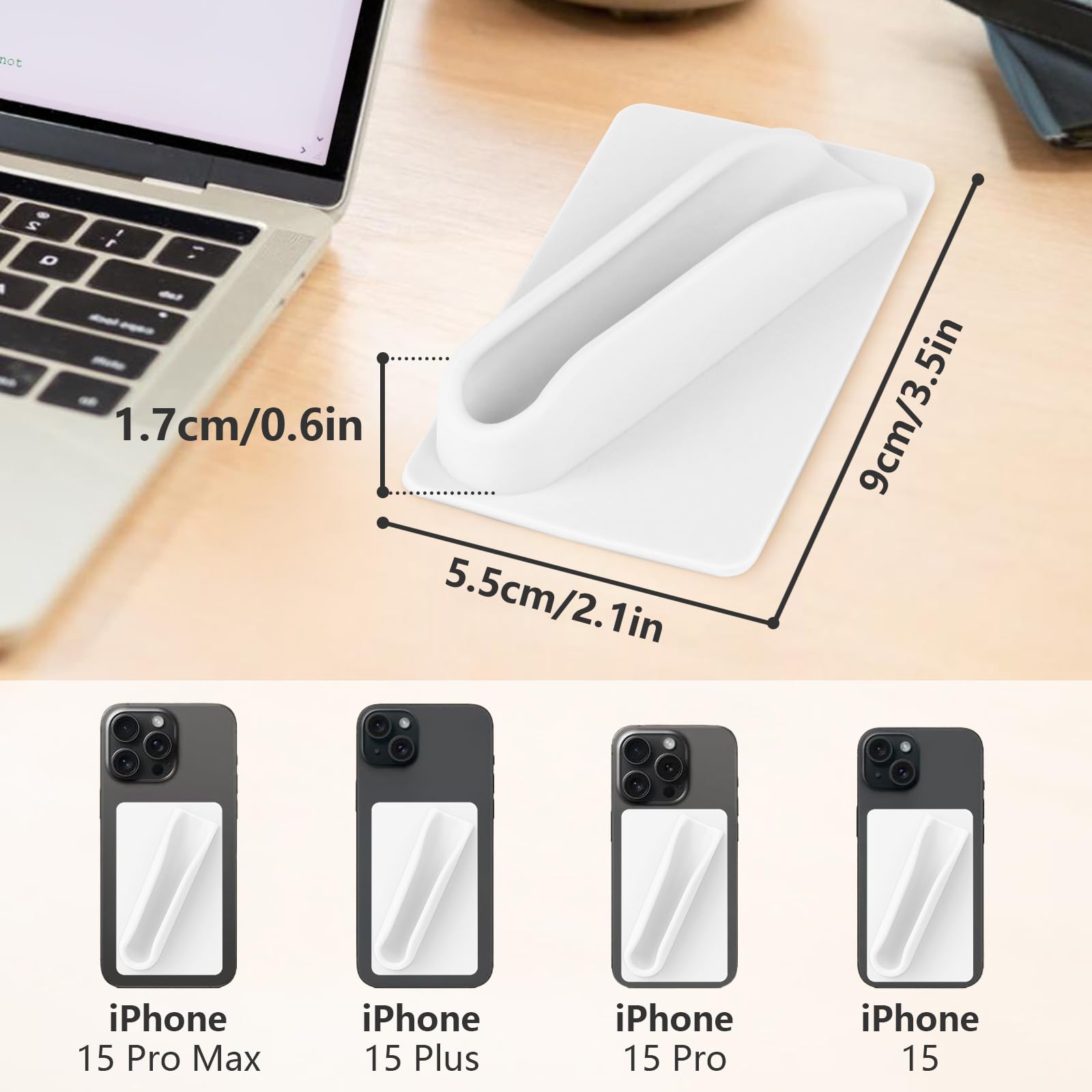 NBOOCUP 2 Pack Silicone Lip Balm Holder - Stick On Chapstick Holder for iPhone & Android Phone Cases - Car & Phone Accessories - Compatible with Rhode Phone Case (White) - Perfect for On-the-Go Lip Care While Driving or Traveling