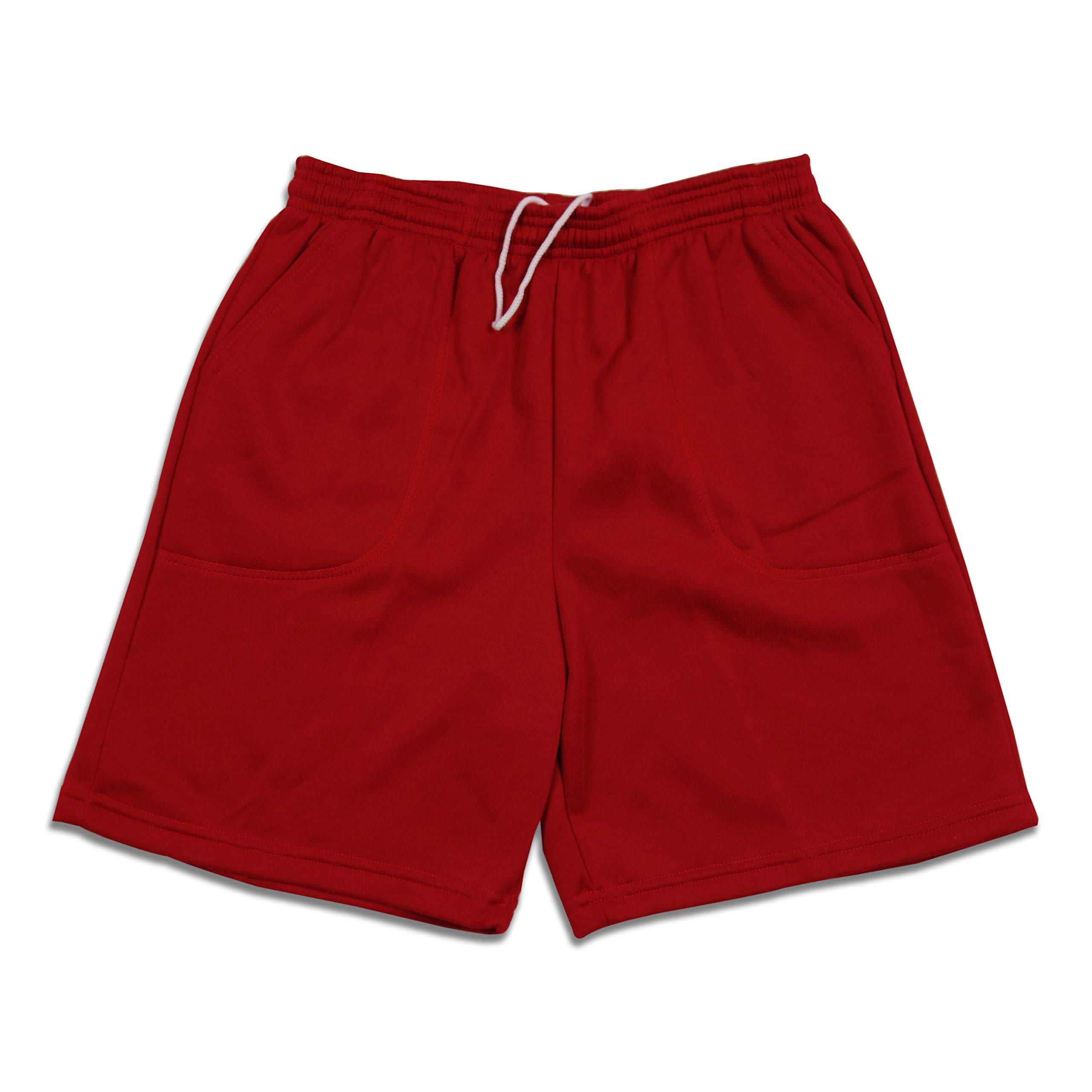 Men's Casual Brushed Fleece Pocket Sweat Shorts with Drawstring - Made in USA | Comfortable Lounge Wear for Home, Gym & Outdoor Activities