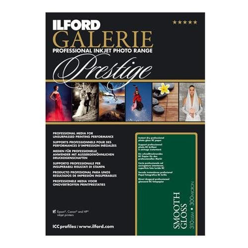 Ilford GALERIE Smooth Gloss Inkjet Paper - 310 GSM Premium Photo Paper, 8.5x11 Inches, 25 Sheets - Ideal for High-Quality Photo Printing, Art Prints & Professional Presentations
