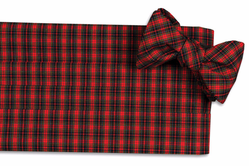 Stylish Mountain Resort Plaid Cummerbund Set for Men - Formal Waistcoat Accessory for Weddings, Prom & Black Tie Events