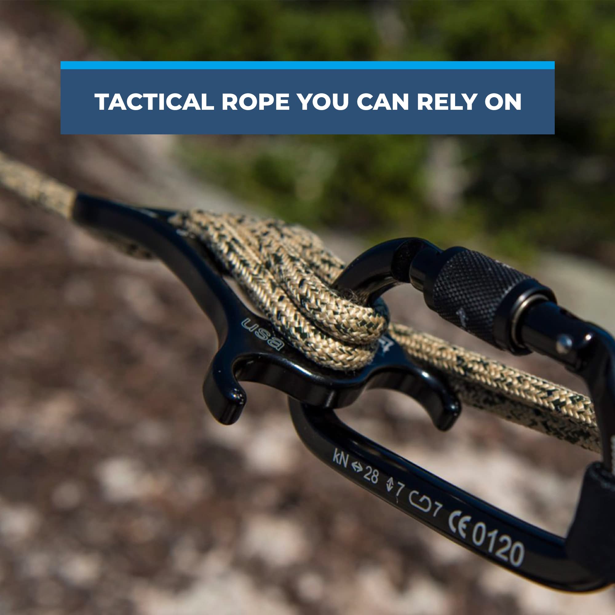 Premium Sterling OpLux Tactical Rope - USA Made High Strength Climbing Rope for Arborist Work, Rappelling, Rigging & Rescue Operations | Ideal for Outdoor Adventures, Emergency Situations & Professional Use