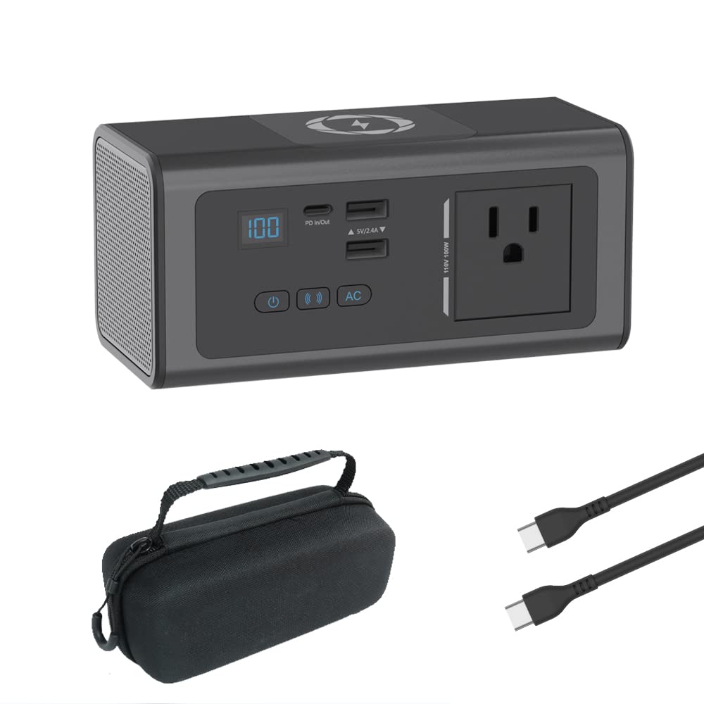XWIN AC 100W 76.96Wh Portable Laptop Power Bank with USB-C PD 60W & 10W Wireless Charging - External Battery Pack for MacBook, HP, Dell, iPad, Tablet, iPhone, Samsung Galaxy - Perfect for Travel, Work & Emergency Power Backup