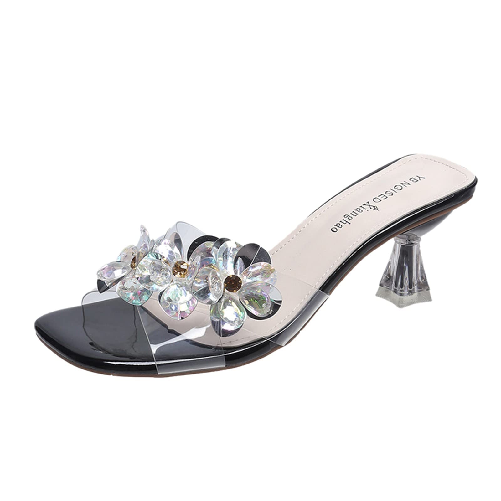 Stylish Women's Breathable Lace-Up Rhinestone High Heel Sandals - Comfortable Casual Shoes for Summer Outfits & Beach Vacations