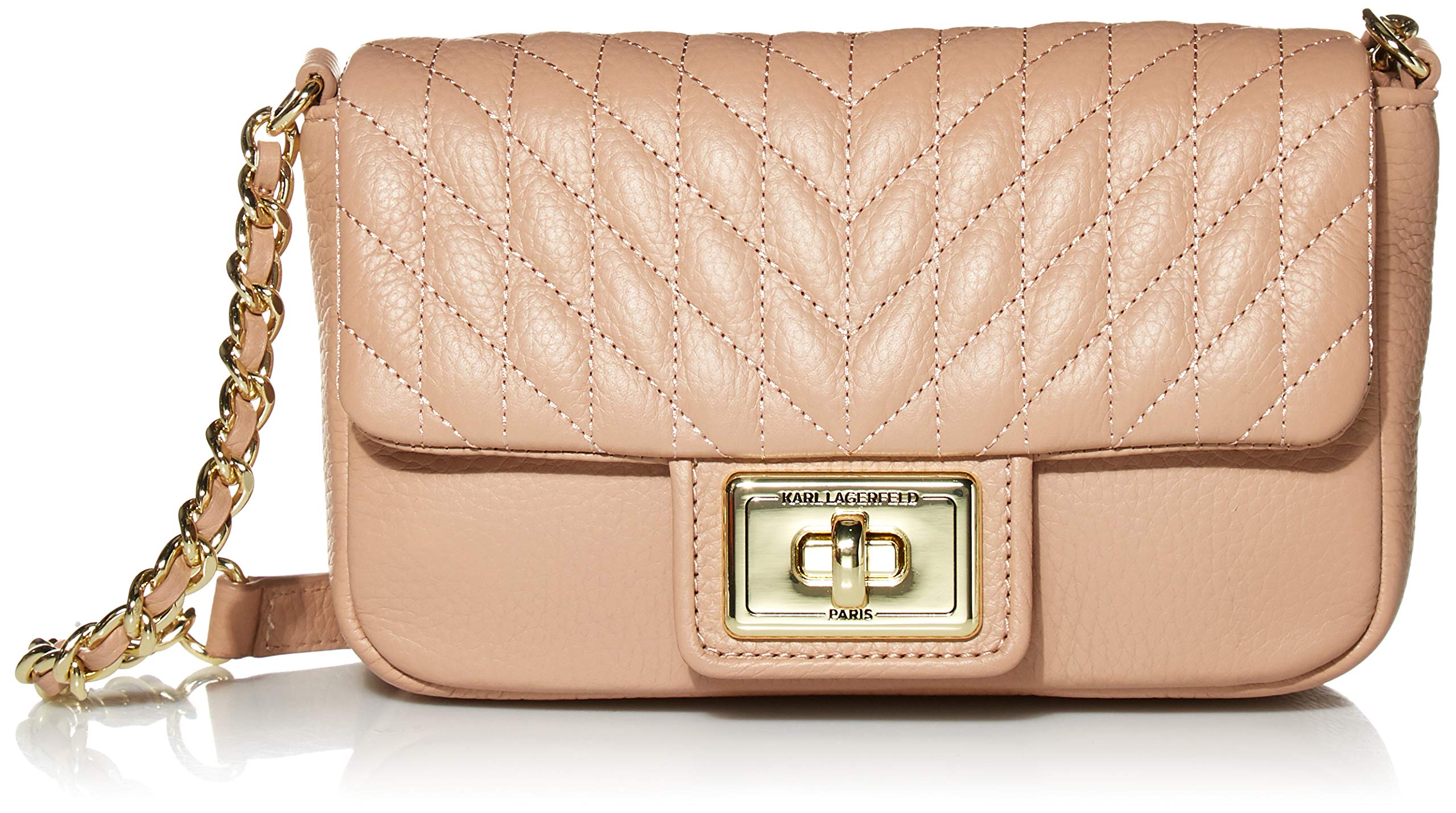 Karl Lagerfeld Paris Agyness Quilted Flap Crossbody Bag - Stylish Designer Shoulder Purse for Women | Perfect for Date Night, Shopping & Travel