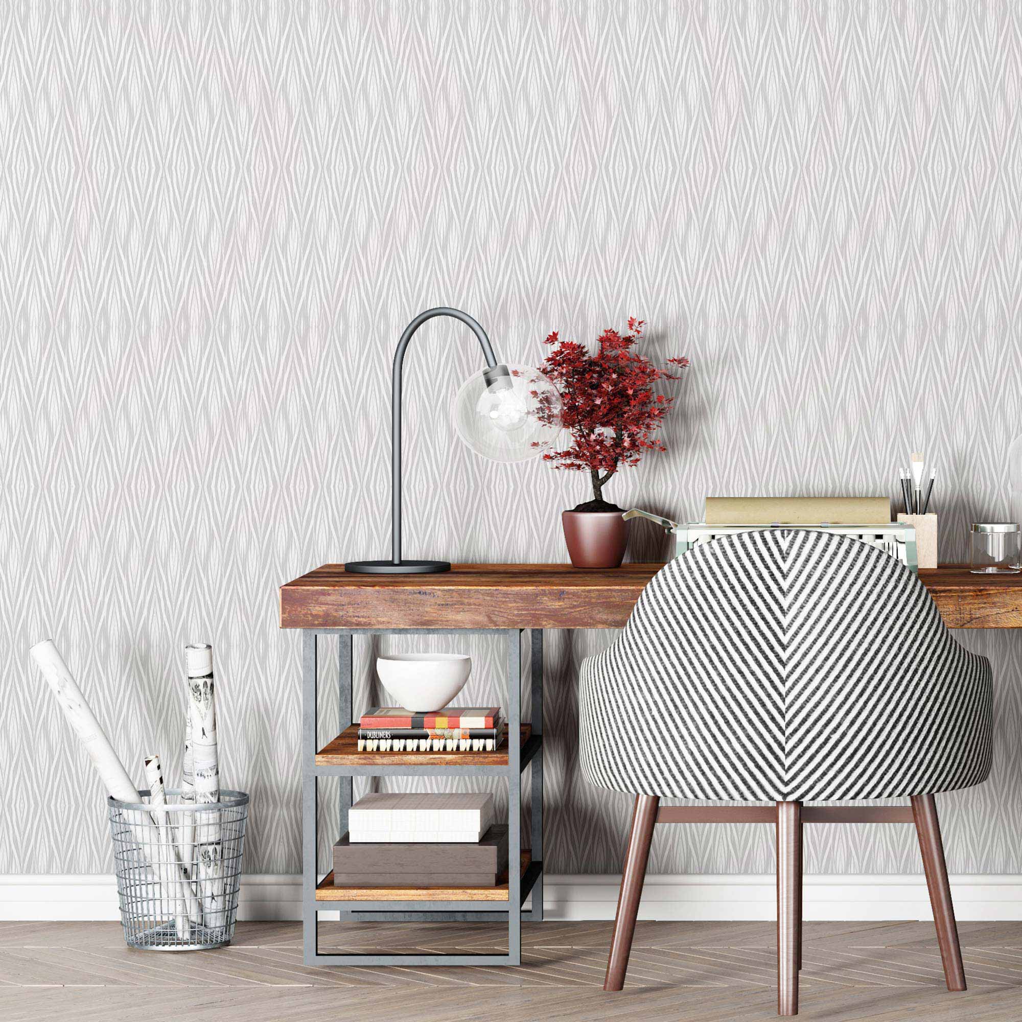 Grey Weave Peel and Stick Removable Wallpaper - Self-Adhesive Vinyl Wall Covering (5300) - Perfect for Bedroom, Living Room, and Home Office Decor