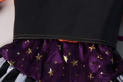 Funky Orange, Black & Purple Striped Witch Dress & Vest for Girls - Choose Size (3/4) | Halloween Costume, Dress-Up Party, Cosplay Outfit