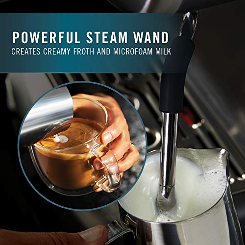 BVCLECMP1 Temp iQ Espresso Machine with Steam Wand - Stainless Steel Professional Coffee Maker for Home & Office - Perfect for Lattes, Cappuccinos & Espresso Drinks