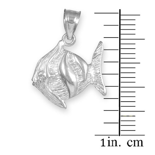 14K White Gold Clown Fish Pendant Necklace - Elegant Marine Jewelry for Women, Perfect Gift for Birthday, Anniversary & Beach Vacations