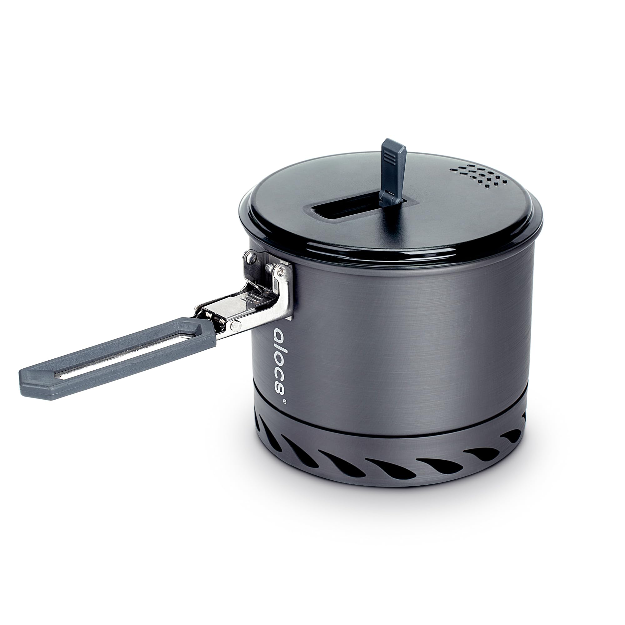 Alocs 1.4L Lightweight Camping Cookware Set with Heat Exchanger - Portable Durable Backpacking Pot for Hiking, Travel & Outdoor Adventures - Perfect for Campfire Cooking, Backpacking Meals and Wilderness Survival