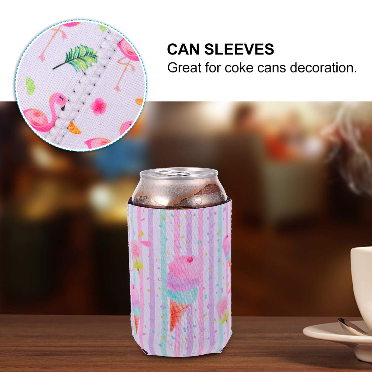 4 Pack Reusable Insulated Can Cooler Sleeves for Beer, Wine, Soda & Cola - Collapsible Bottle Cooler for Parties, Picnics & Outdoor Events | Hemoton