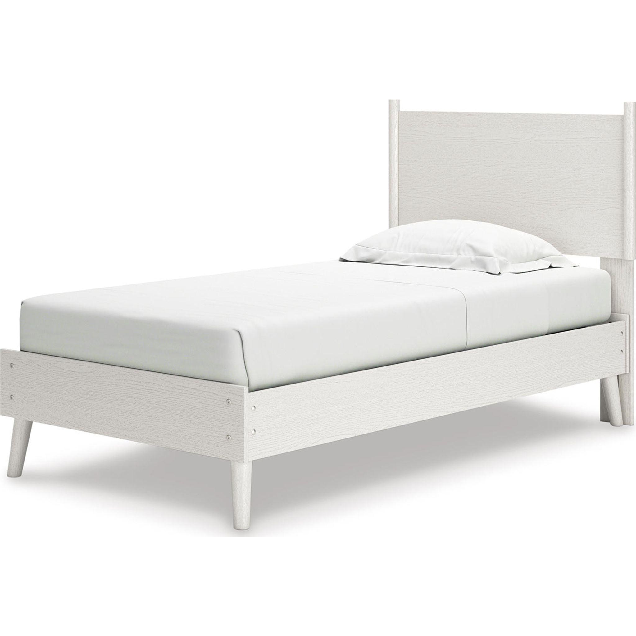 Aprilyn Twin Panel Bed Frame - White Wooden Platform Bed with Headboard & Footboard - Perfect for Kids, Teens & Guest Rooms