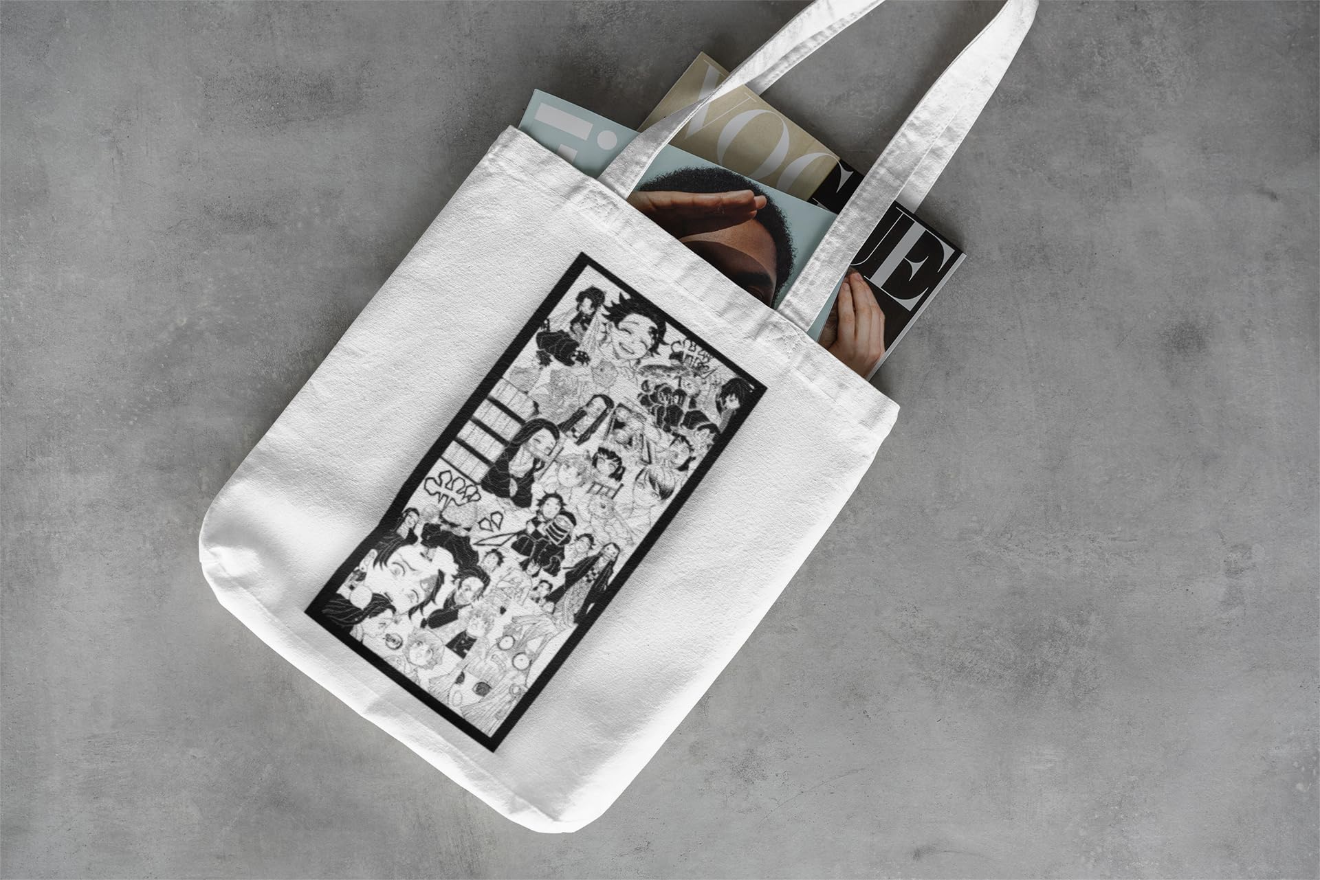 Eshaaver Anime Haven Tote Bag - Lightweight & Durable Anime Themed Shoulder Bag for School, Work & Shopping - Perfect Gift for Anime Fans