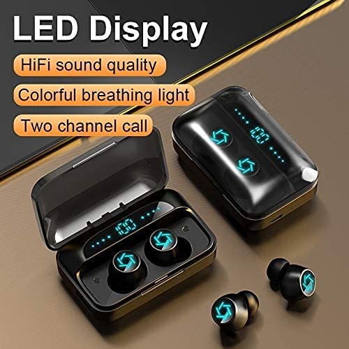 GeRRiT True Wireless Earbuds with Microphone, IPX7 Waterproof Bluetooth 5.0 Earbuds, Stereo Sound in-Ear Headphones with Deep Bass & Built-in Mic - Perfect for Running, Gym & Outdoor Sports