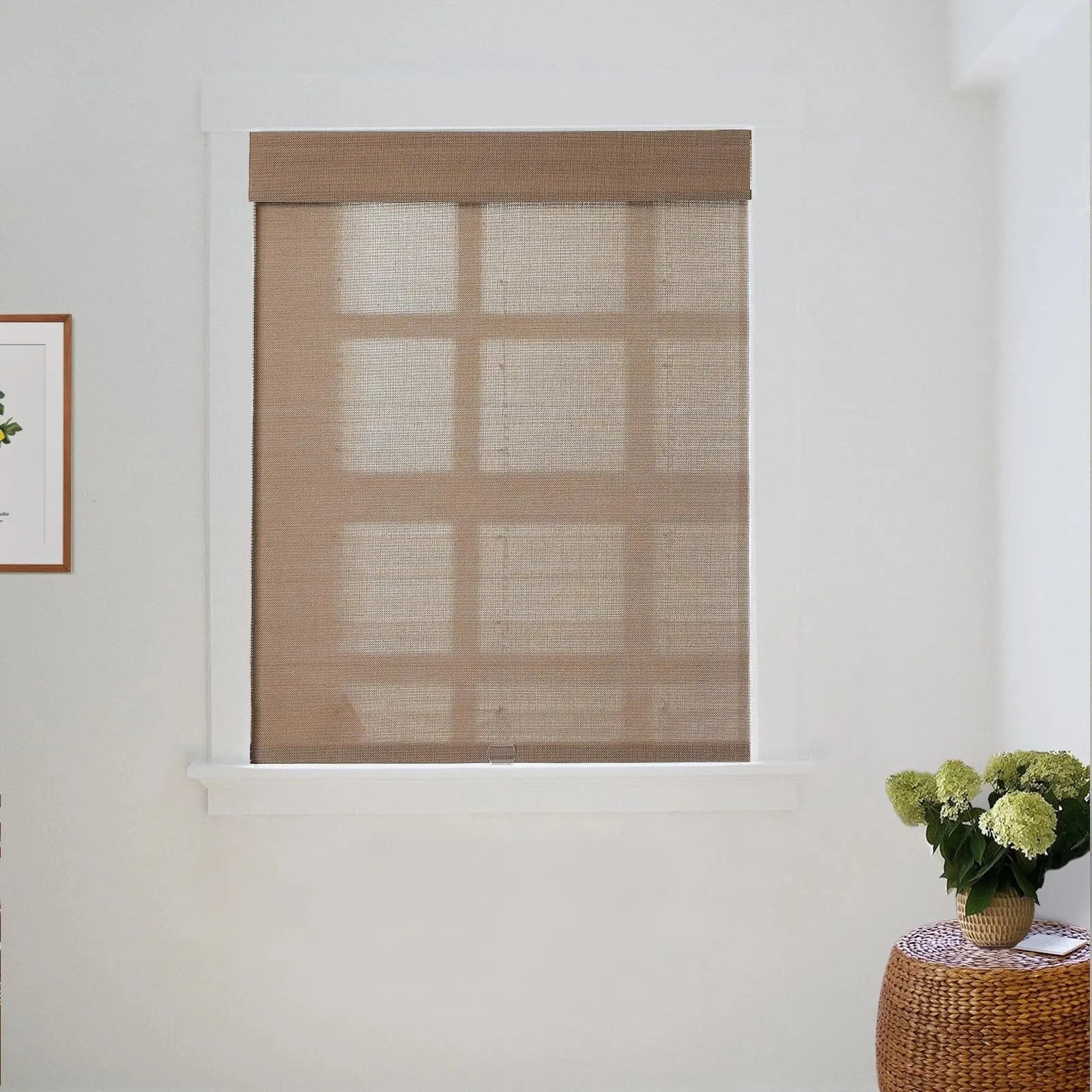 Natural Woven Bamboo Window Shade - Handmade Teak Wood Blinds for Privacy & Sun Protection - Perfect for Living Room, Bedroom, and Patio Decor