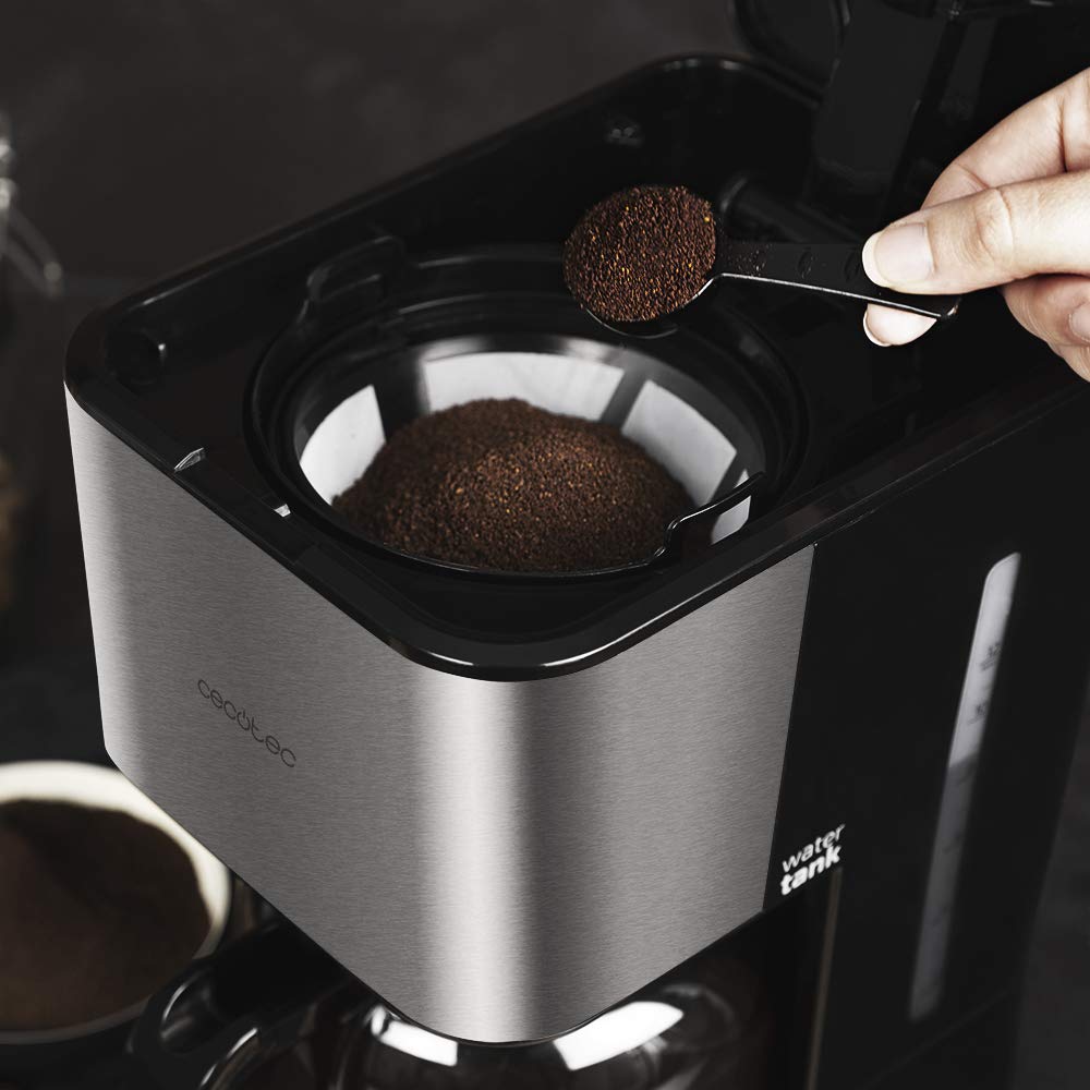 Cecotec Drip Coffee Maker 66 Heat - 950W with ExtemeAroma Technology, Reheat & Keep Warm Function, 1.5L Heat-Resistant Carafe, Auto Shut-Off, Stainless Steel Finish - Perfect for Home, Office, and Restaurant Use