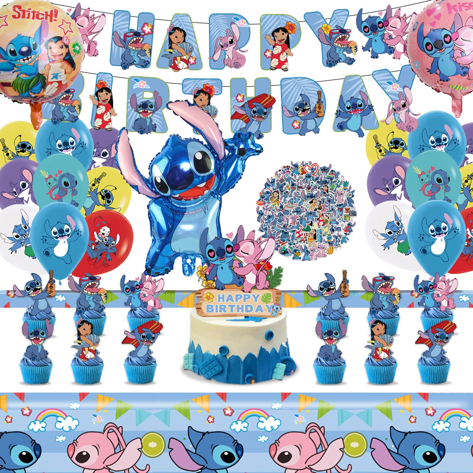 98-Piece Kids Birthday Party Decorations Set - Banners, Latex Balloons, Cupcake Toppers & Stickers for Boys & Girls | Perfect for Birthday Celebrations, Classroom Parties & Special Events