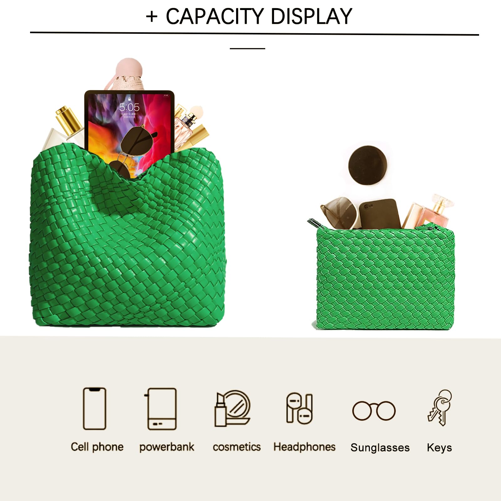 Eco-Friendly Vegan Leather Small Woven Handbag for Women - Cute Mini Hobo Tote, Clutch Purse & Crossbody Shoulder Bag | Perfect for Casual Outings, Beach Trips and Everyday Use