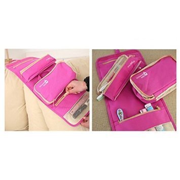 Lazymarts Detachable Travel Shower Bag - Waterproof Cosmetic & Makeup Organizer for Long Trips (Hot Pink) | Perfect for Camping, Gym, Beach & Vacation Essentials Storage