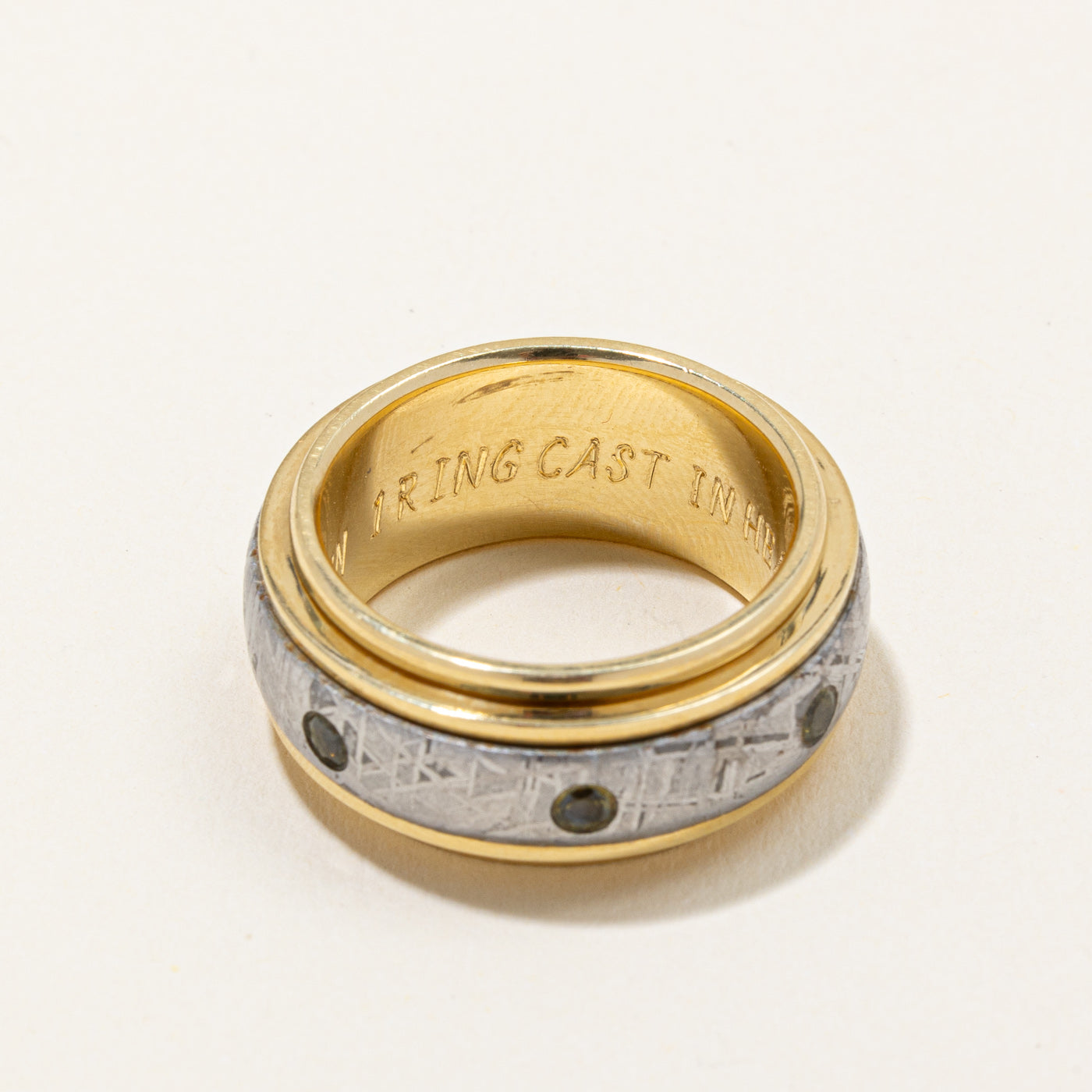 Peridot Meteorite Band Ring - 0.35 Carat Total Weight (CTW) - Size 10 - Durable Sterling Silver Jewelry for Women - Perfect for Weddings, Anniversaries & Everyday Elegance