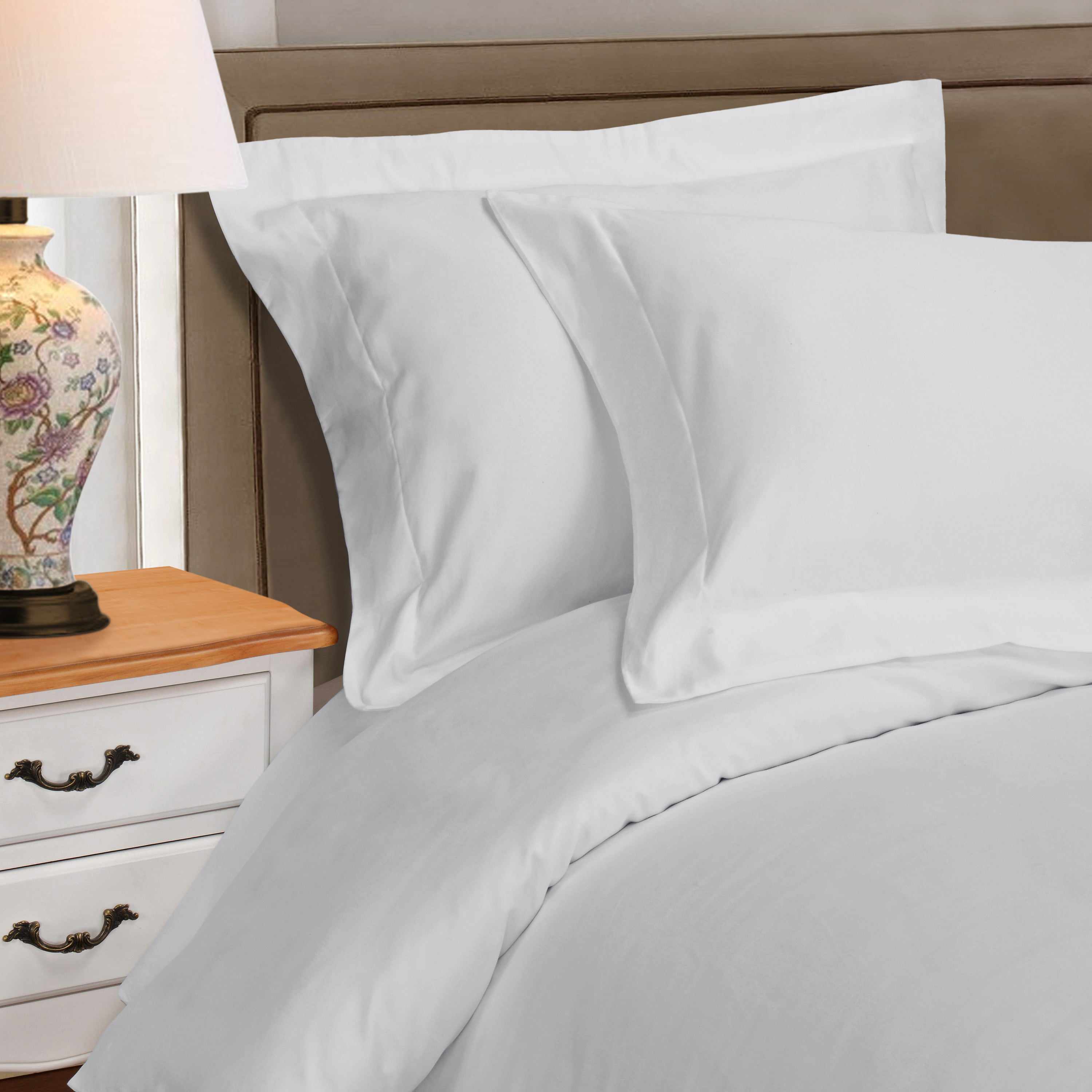 1000 Thread Count Egyptian Cotton Solid Duvet Cover Set - Luxury Bedding for Master Bedroom & Guest Room - Soft Breathable Duvet Cover for All Seasons
