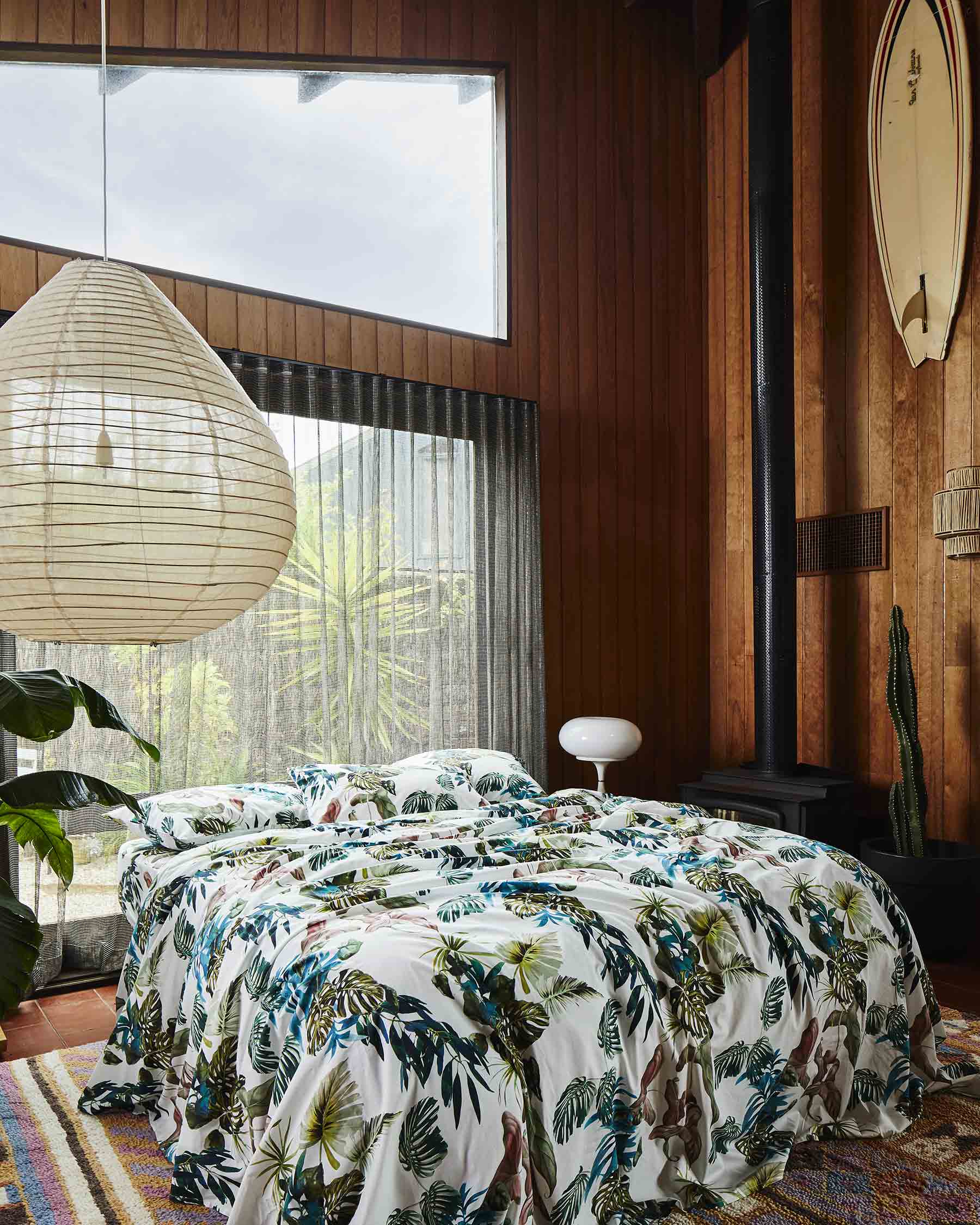 Organic Cotton Quilt Cover Set - Soft & Breathable Foliage Print Bedding - Perfect for Master Bedroom, Guest Room & Dorm Decor (Queen/King Size)