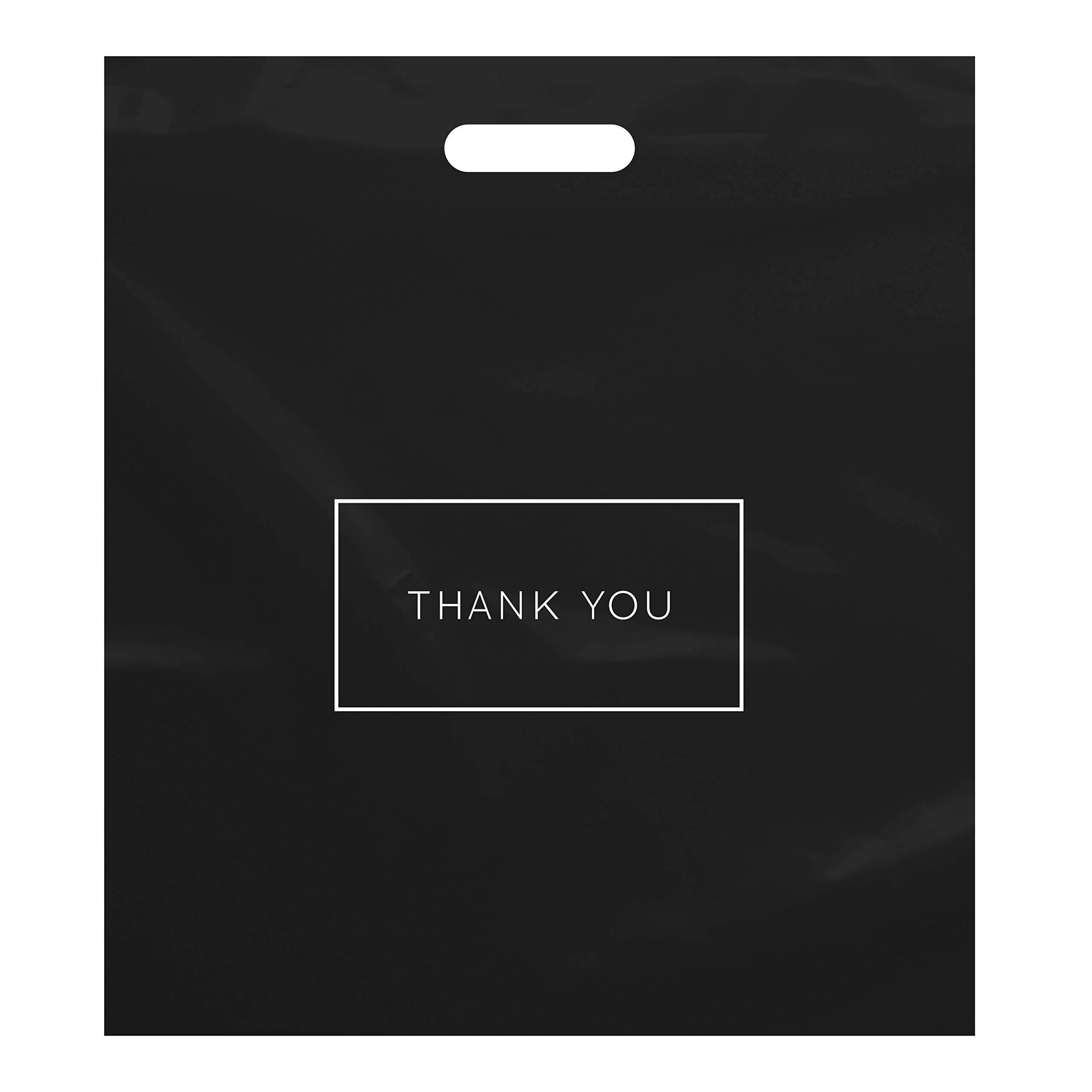 Purple Q Crafts Large Plastic Shopping Bags with Thank You Logo - 16