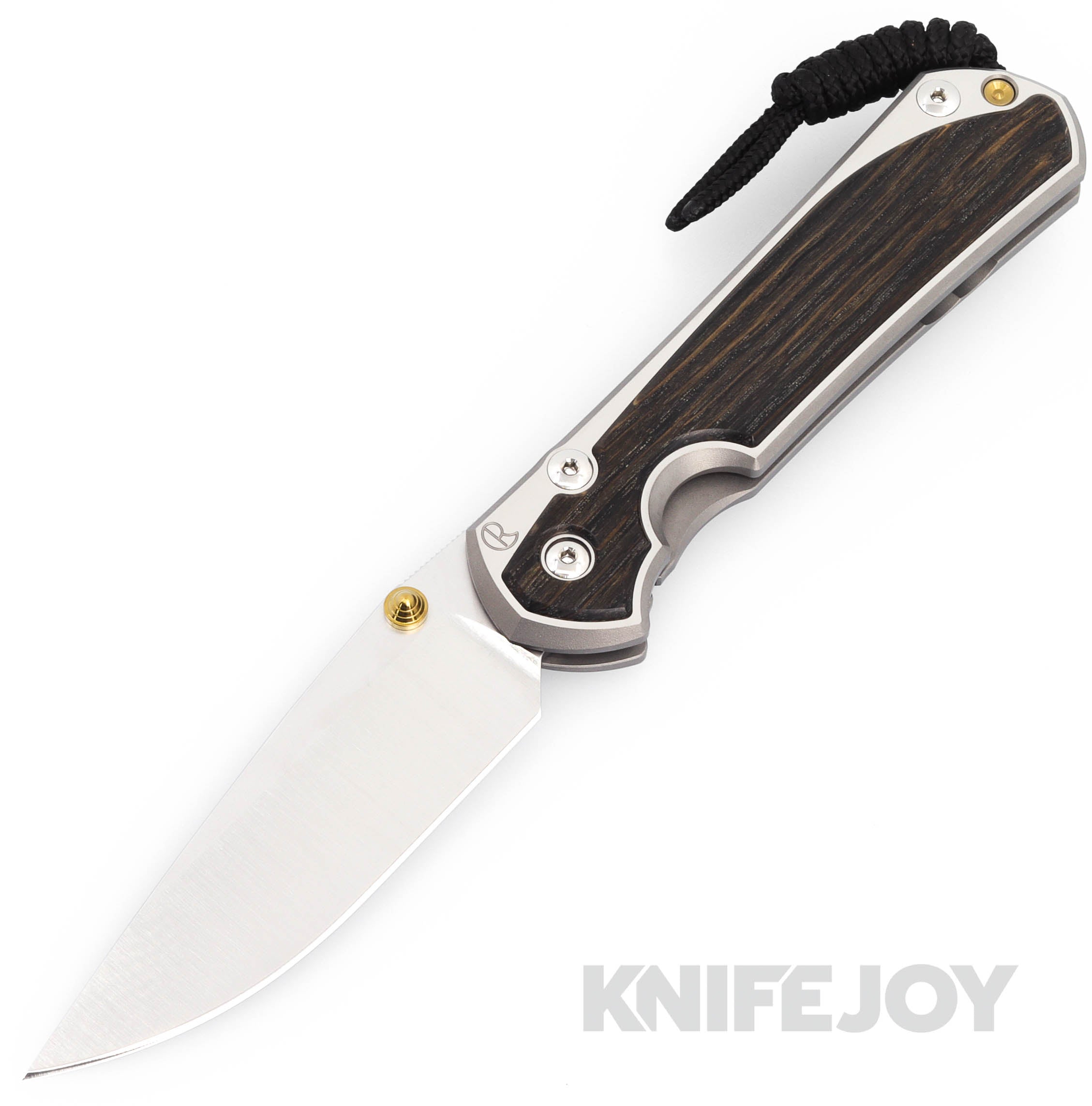 Chris Reeve Knives Large Sebenza 31 Drop Point Magnacut Blade with Bog Oak Inlay & Polished Titanium Handles - Premium EDC Folding Knife for Outdoor, Camping & Survival
