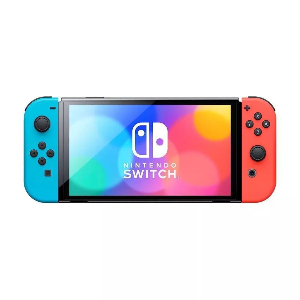 Nintendo Switch OLED Model with Neon Red & Blue Joy-Con - Renewed Console for Gaming, Travel & Family Fun