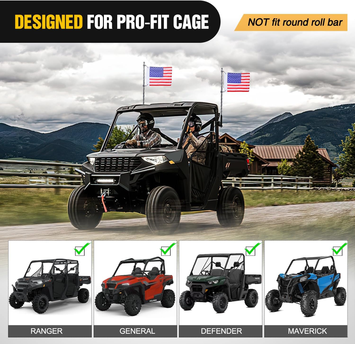 Adjustable UTV Whip Light Flag Antenna Mount Bracket - Perfect for Off-Roading, Dune Bashing & Trail Riding Accessories