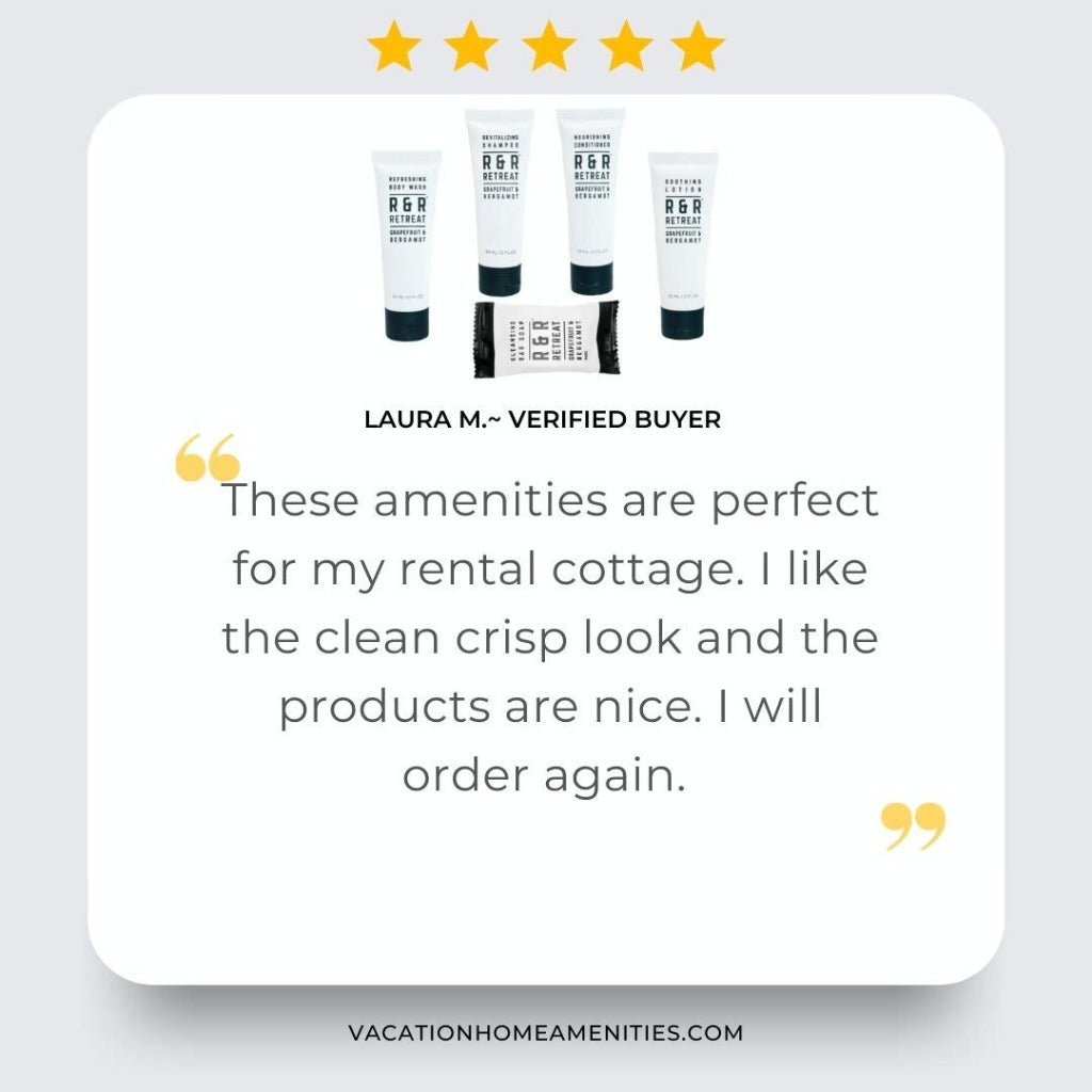 Luxury Hotel Toiletries Set - Premium Travel Size Shampoo, Conditioner, Body Wash & Lotion in Elegant Presentation Bag | Perfect for Travel, Gifts & Spa Days