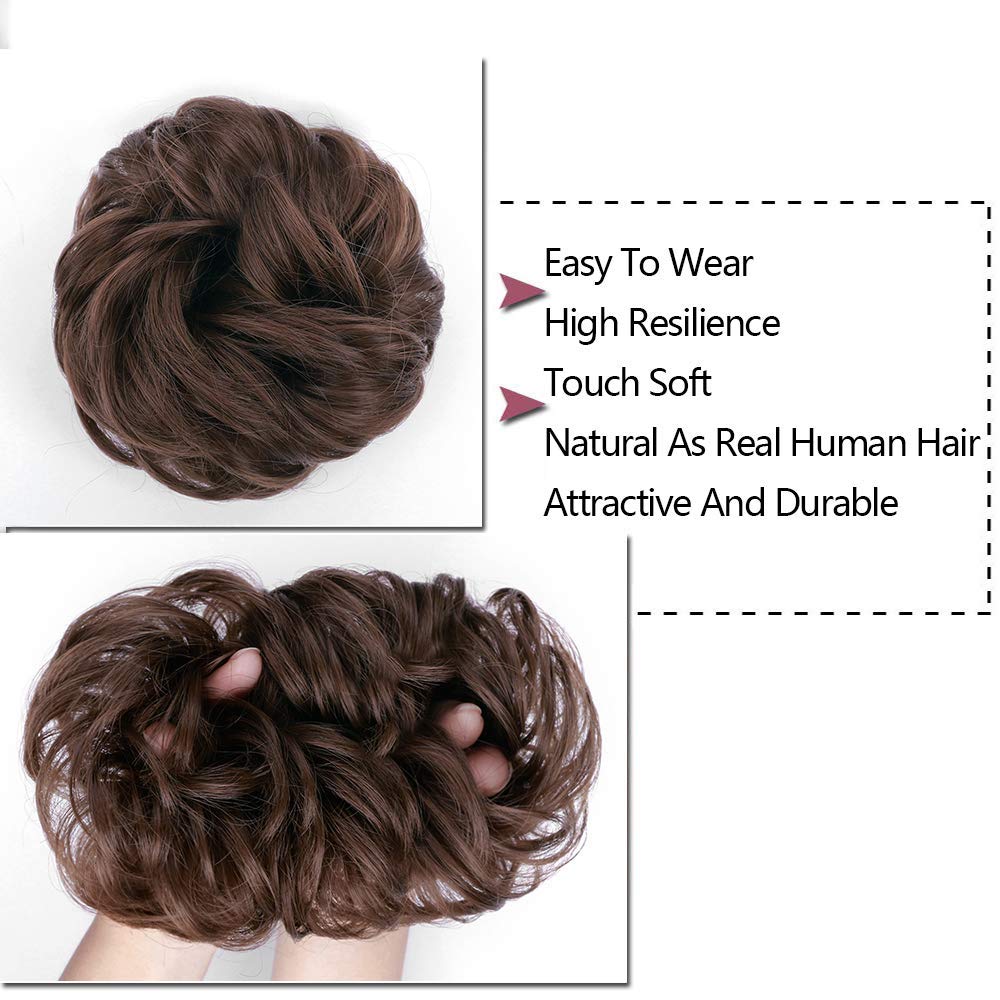 Curly Synthetic Messy Hair Bun Hair Scrunchies Extension - Perfect for Messy Bun Hairstyles, Ponytail Accessories & Everyday Hair Styling