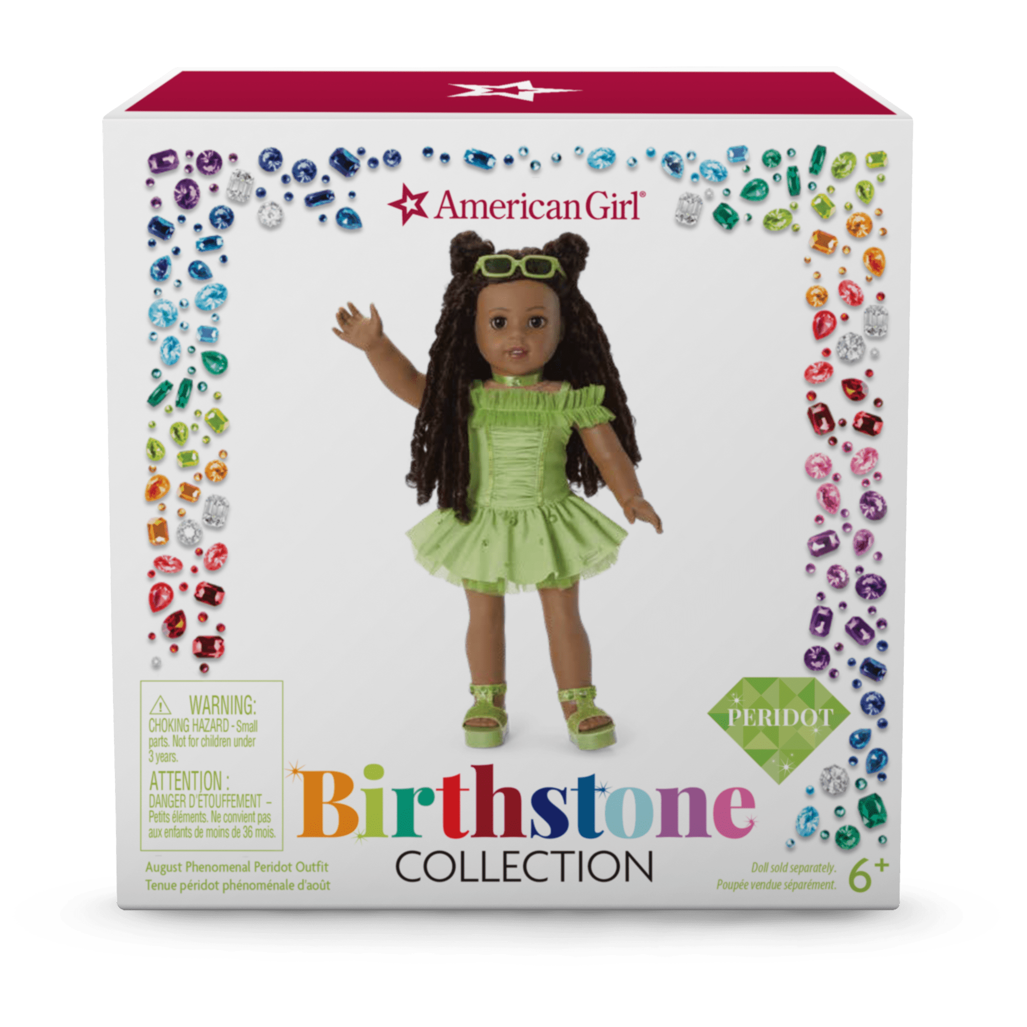 August Phenomenal Peridot Outfit for 18 Inch Dolls - Perfect for Collectors, Birthday Gifts & Playtime