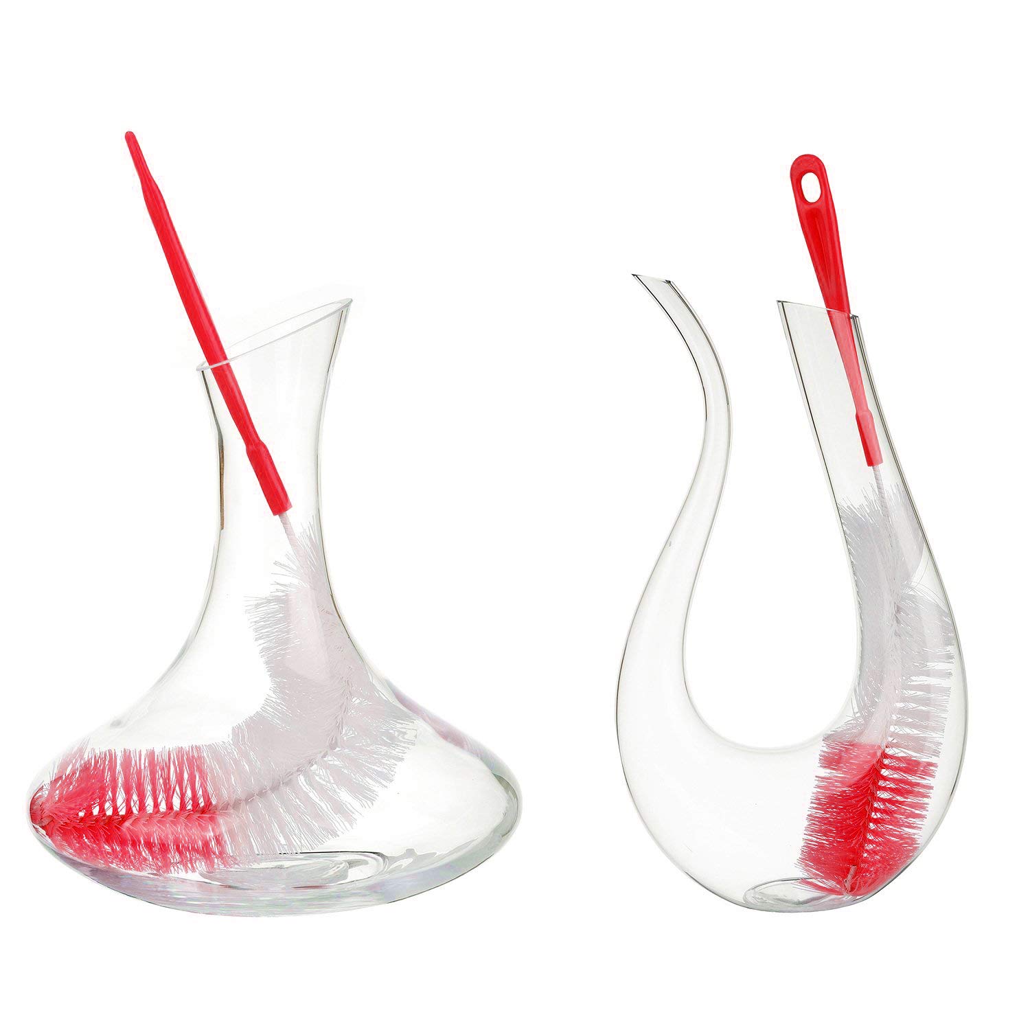 ALINK 3-Pack Long Red Bottle Brush for Beer, Wine, Hydroflask - 16/17 Inches - Perfect for Narrow Neck Cleaning