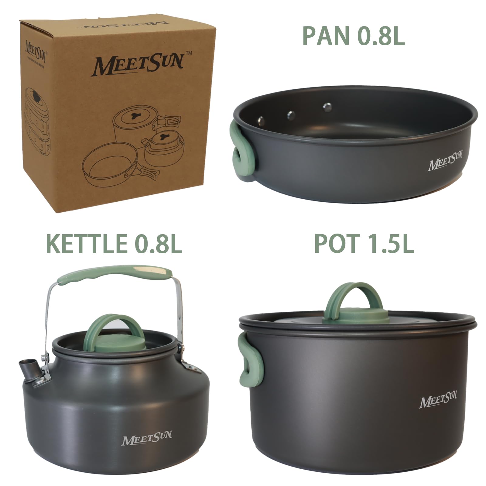 Ultralight Camping Cookware Set - Foldable Aluminum Pots & Pans for Backpacking & Hiking
