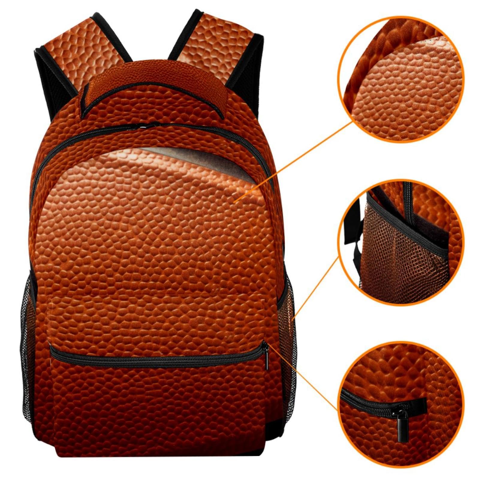 FVQL Kids Backpack for School - Basketball Print Design - Durable Bookbag for Boys & Girls - Perfect for School, Sports & Travel