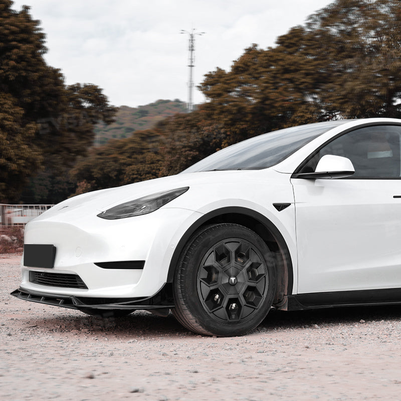 Tesla Model Y 19-Inch Hex Wedge Wheel Covers - Matte Black Honeycomb Hubcaps with Rim Protector | Stylish & Durable Alloy Wheel Covers for Enhanced Protection & Performance | Perfect for Daily Commute, Road Trips & Car Customization