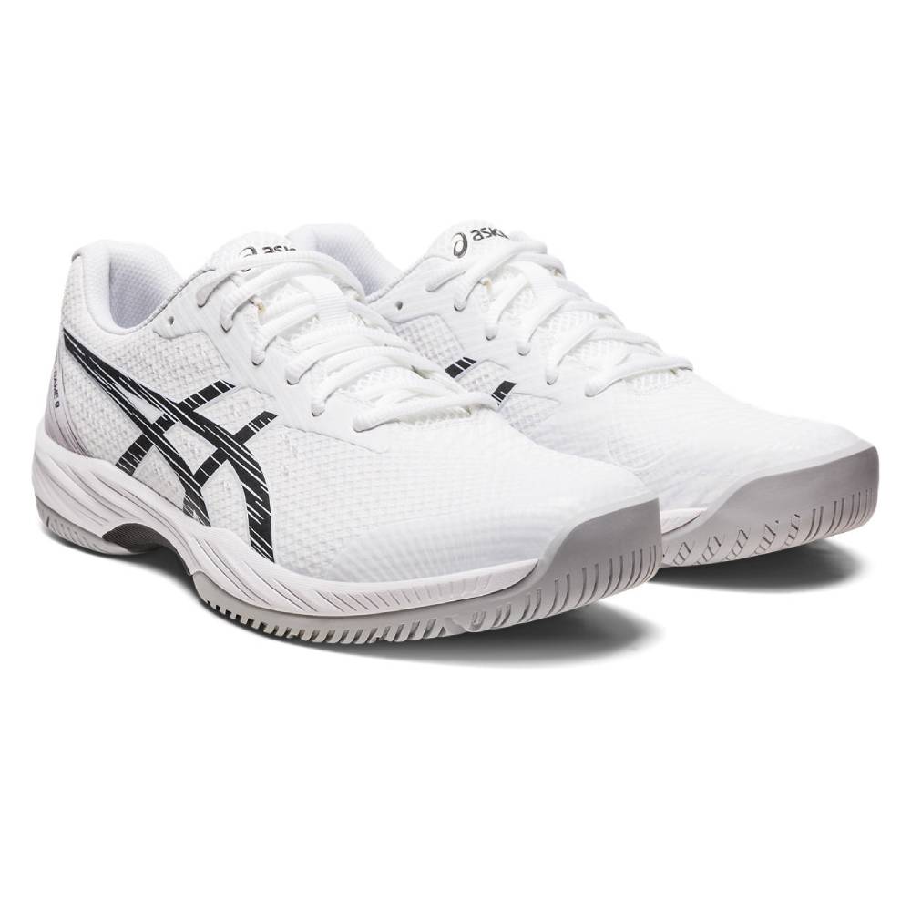 ASICS Gel Game 9 Men's Tennis Shoes - White/Black | Lightweight Cushioned Court Shoes for Men | Perfect for Tennis, Pickleball & Casual Wear