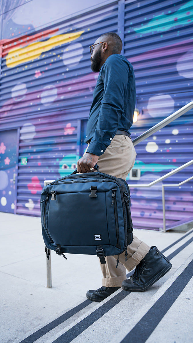 Premium Ridge Collection Cruiser Travel Backpack for Men & Women - Water-Resistant Navy Blue Carry-On Backpack - Perfect for Business Trips, Weekend Getaways & Airplane Travel