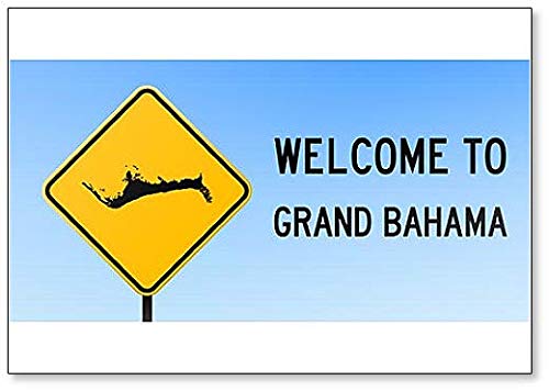Grand Bahama Island Road Sign Map Fridge Magnet - Perfect for Travel Lovers, Souvenirs & Kitchen Decor