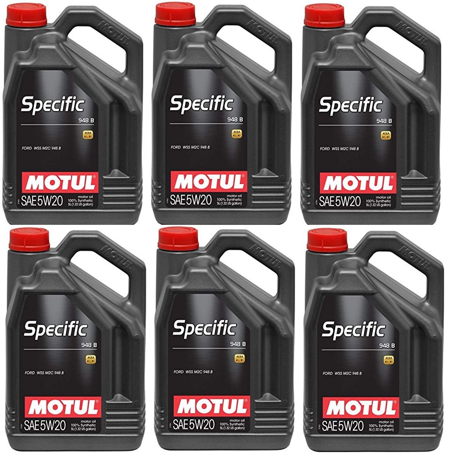 Motul 106352 5W-20 Engine Oil - 6 Pack (5-Liter Bottles) | Full Synthetic Motor Oil for Cars, Trucks & SUVs | High Performance Lubrication for Daily Driving & Extreme Conditions